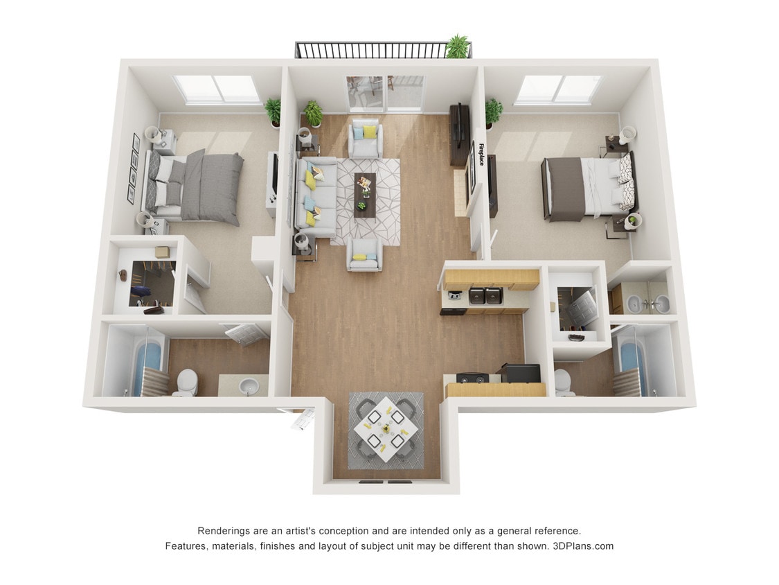 Floor Plan - Two Bedroom Two Bathroom