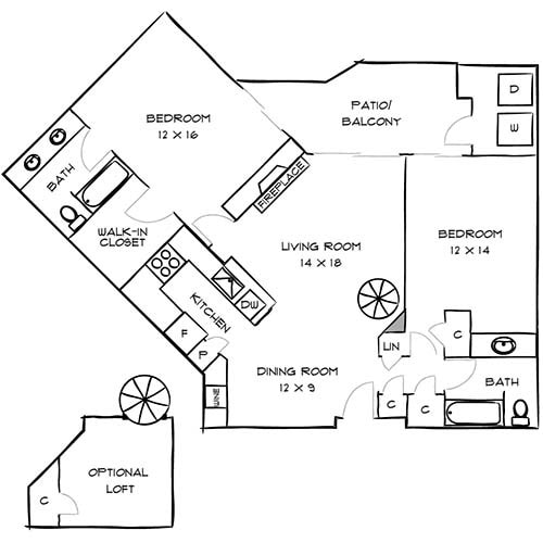 Floor Plan - Design 2B Loft Premier 4