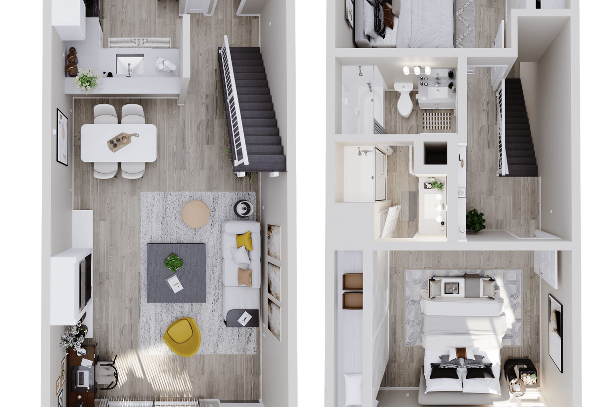 Floor Plan - 2 Bedroom Townhouse Renovated