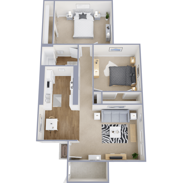 2x1_886_Overhead_727232.png - 2 Bed 1 Bath