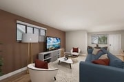 Virtually staged 2nd floor living room - Student Housing Near USC Univ Southern Calif Homes
