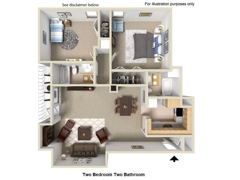 Floor Plan - Two Bed Two Bathroom