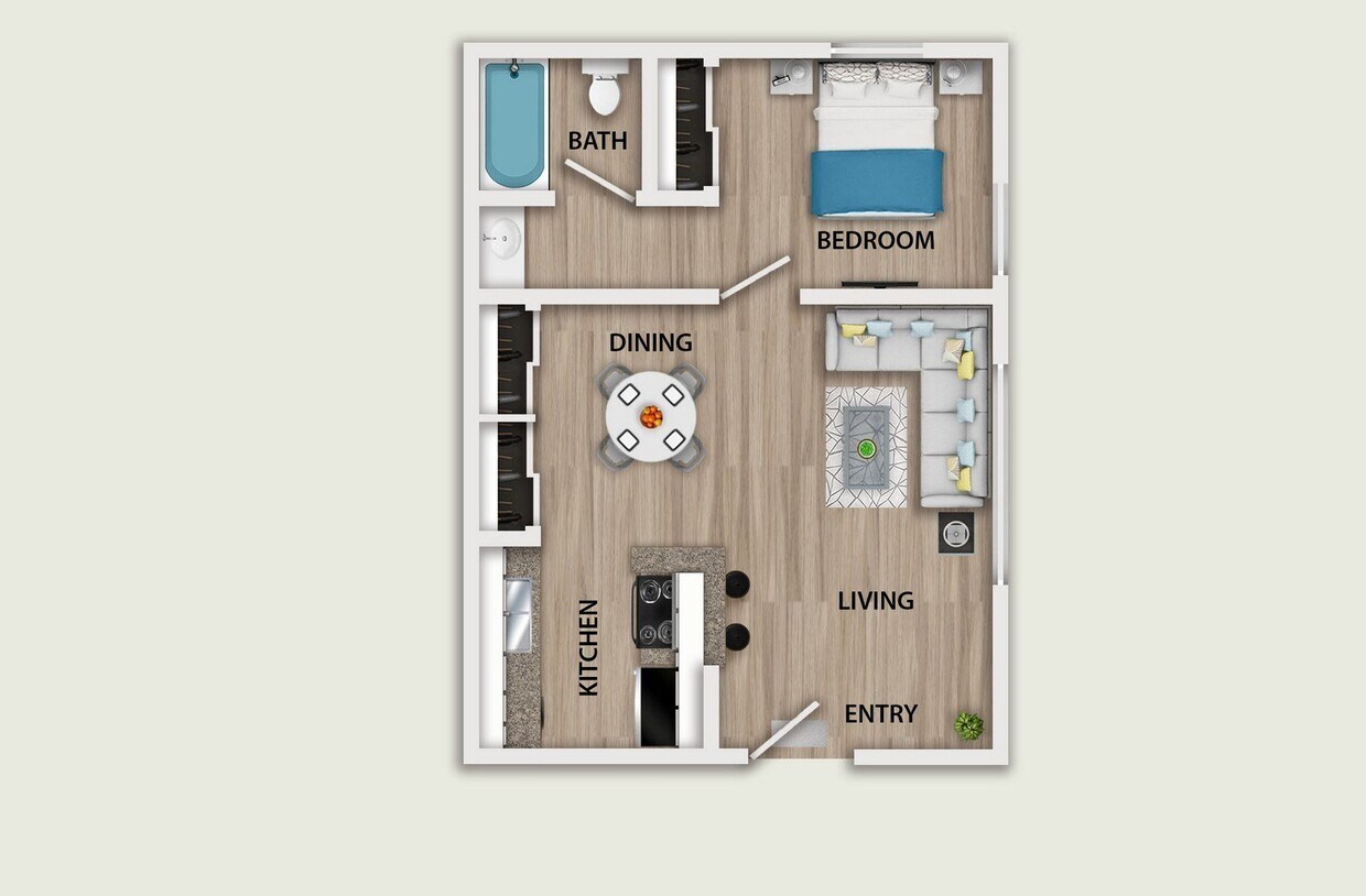 Floor Plan - 1 Bedroom B Contemporary