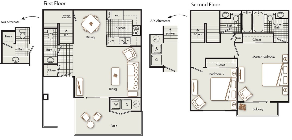 Floor Plan - 2 Bedroom Townhome