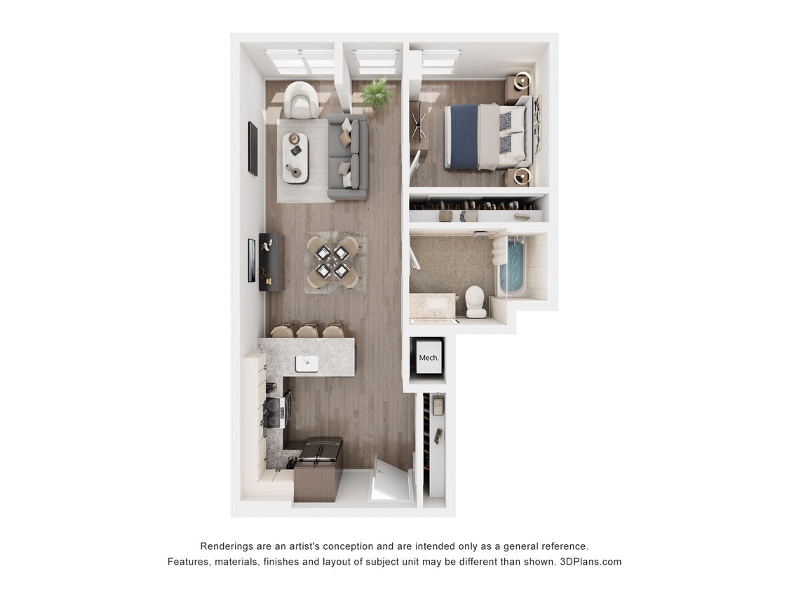 Floor Plan - R - 1 Bedroom
