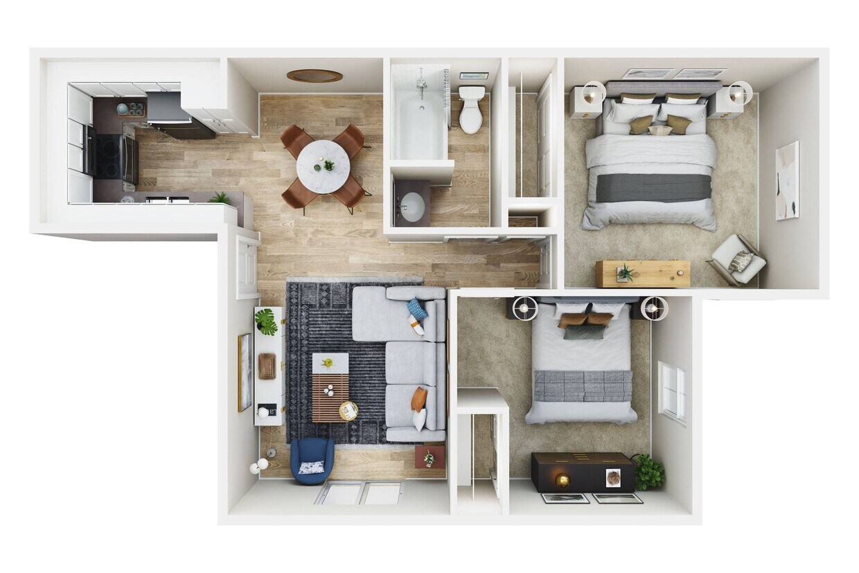 Floor Plan - 2 Bed 1 Bath