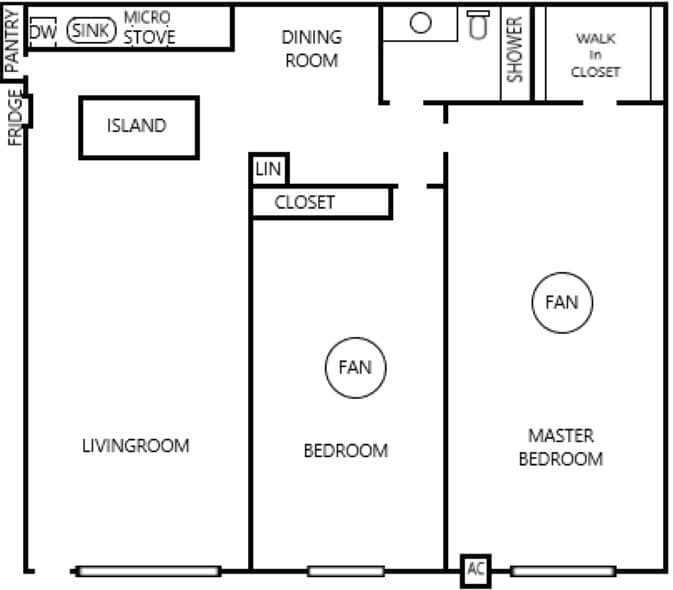 Floor Plan - 2 Bed