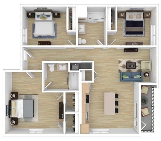 3 Bedroom / 2 Bathroom - C1
