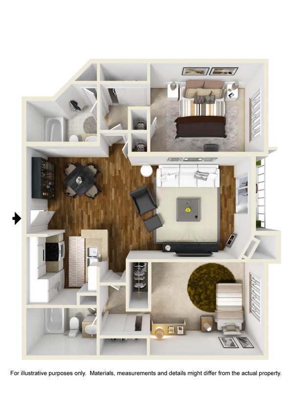 Floor Plan - 2BR 2BA - Plan A