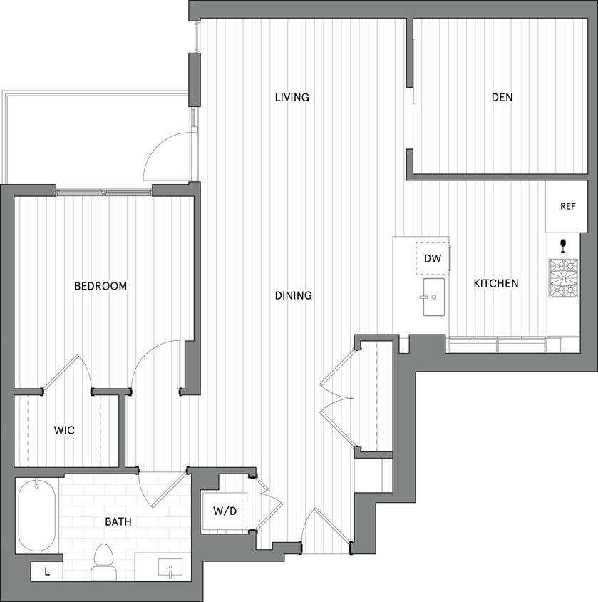 Floor Plan - 1B+Den.B