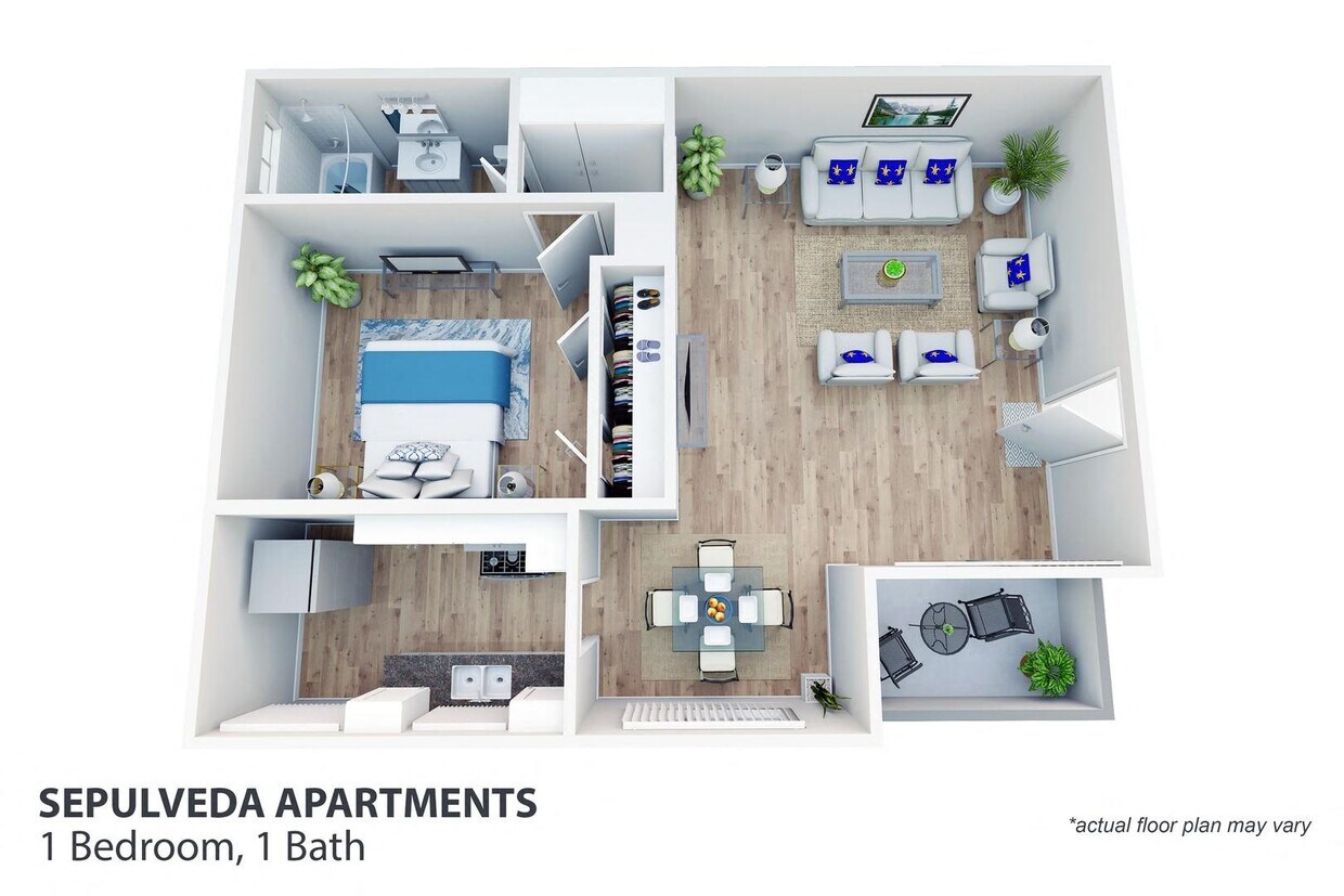 Floor Plan - 1 bed 1 bath
