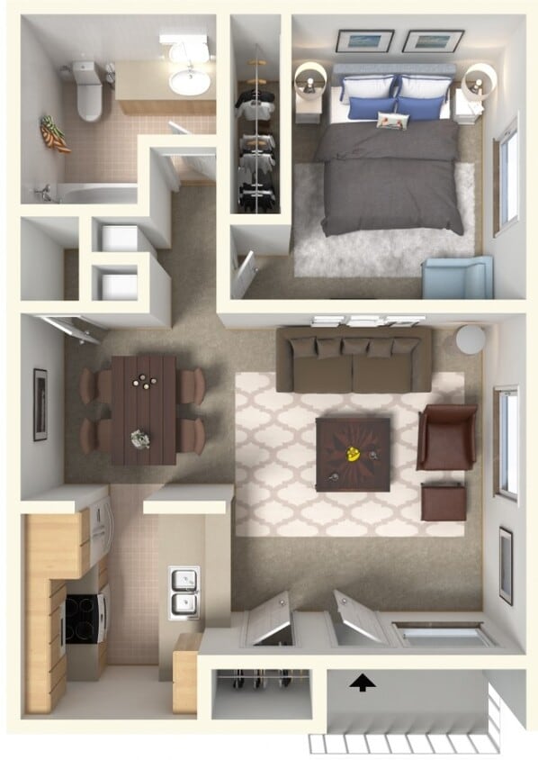 PLAN B - 1 bed 1 bath