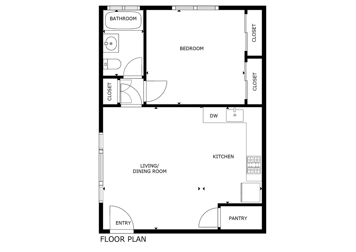 Flats on Elk floor plan F - 1BR/1BA