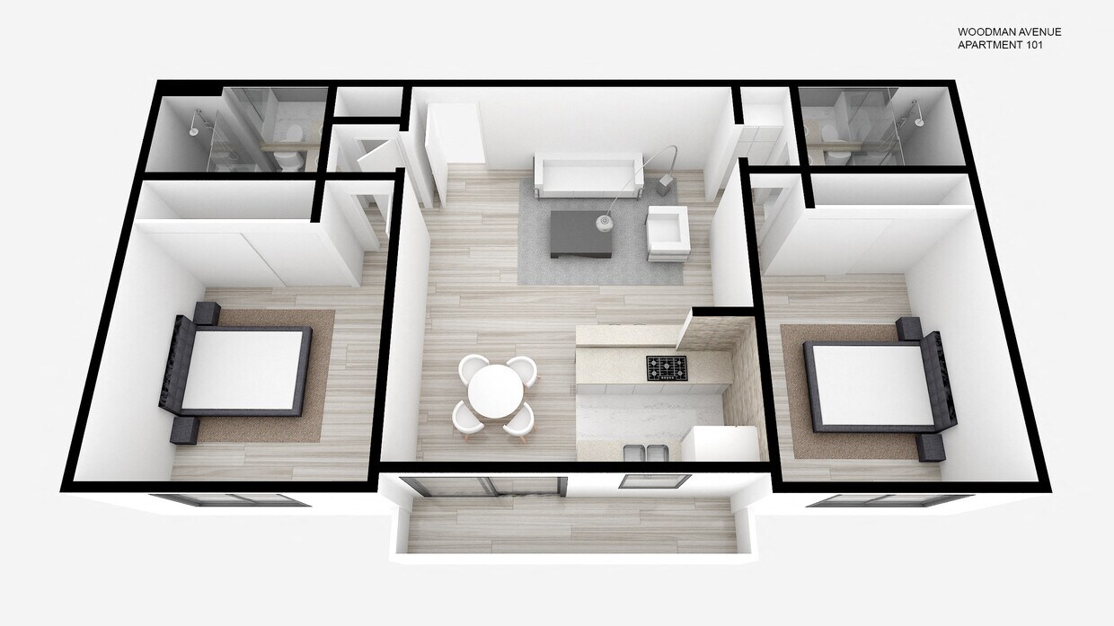Floor Plan - Two Bed ~ Two Bath
