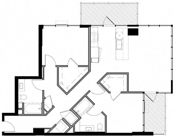 Floor Plan - 2J w/ Balcony