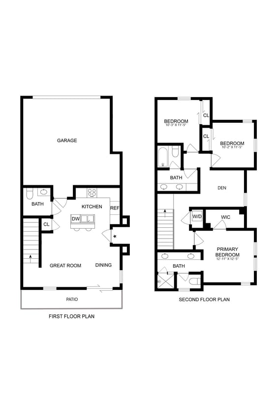 Floor Plan - 3 Bedroom Townhome