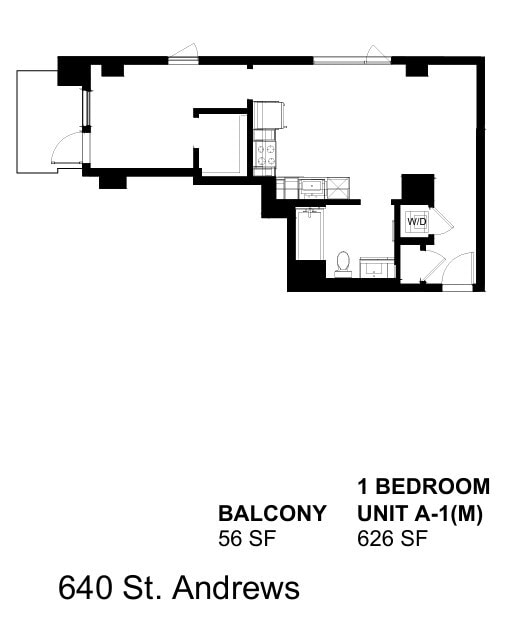 Floor Plan - A-1(M) - 1 Bedroom