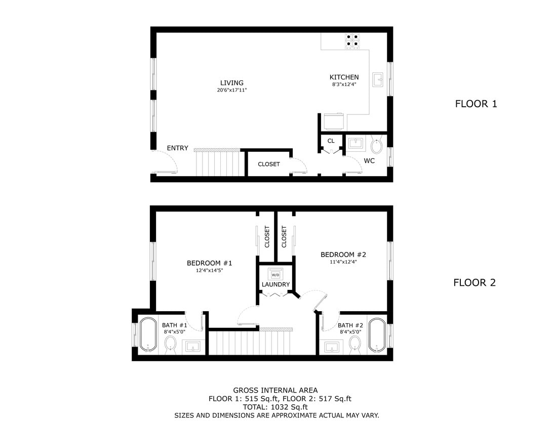 Floor Plan - 2x2.5 Townhome