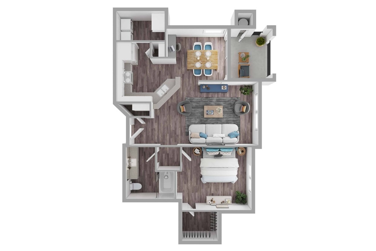 Floor Plan - 1 Bedroom 1 Bath - Sonoma