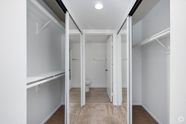2BD, 2BA - 1,100SF - Primary Bedroom Closets - Collis Apartments