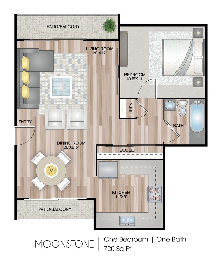 720 sq. ft. - Moonstone