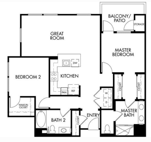 Floor Plan - 2BDER