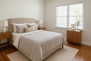 STAGED image of larger bedroom - 4219 Creed Ave Apartments Unit Lower Level