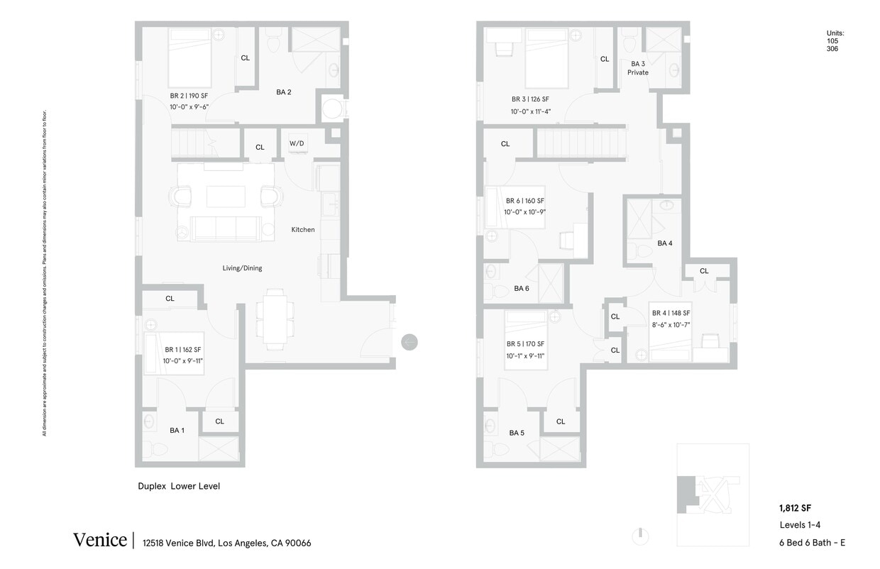 6 bed shared unit - Private Bedroom in Shared 6 Bed 6 Bath - E