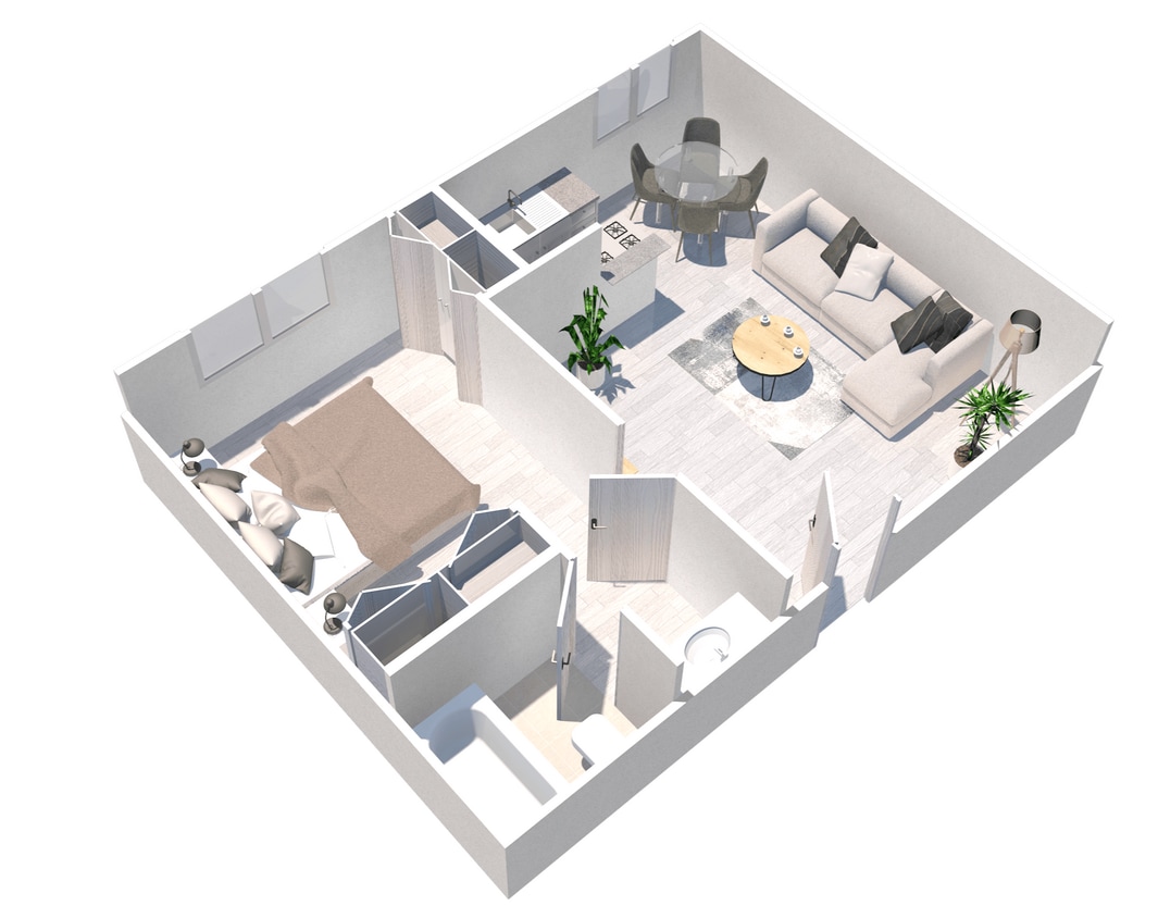 Floor Plan - Furnished One Bedroom