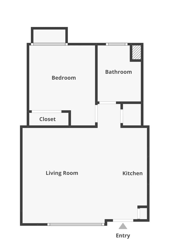 Floor Plan - 1 bedroom w/ balcony