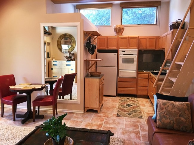Partial: Living room, Loft stairs & Kitche - 8567 Walnut Dr Unit Guesthouse