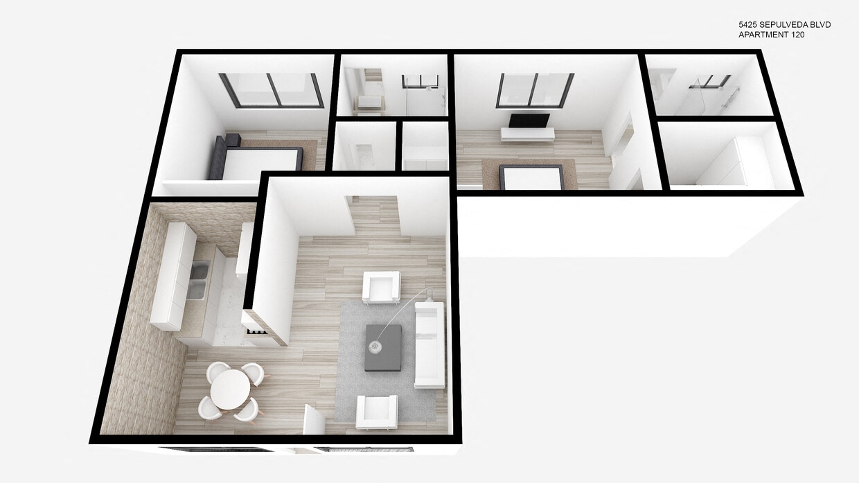 Floor Plan - Two Bed ~ Two Bath