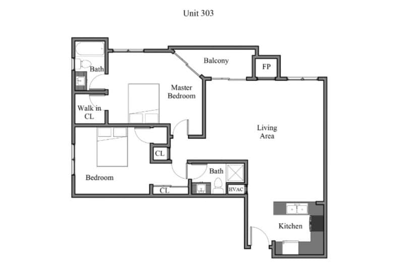Floor Plan - 2BR 2BA - FLOOR PLAN A - PEACH TREE COURT APART...
