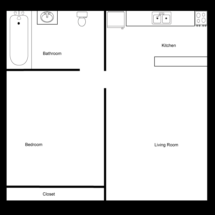 1BR/1BA - 1-bed/1-bath - classic