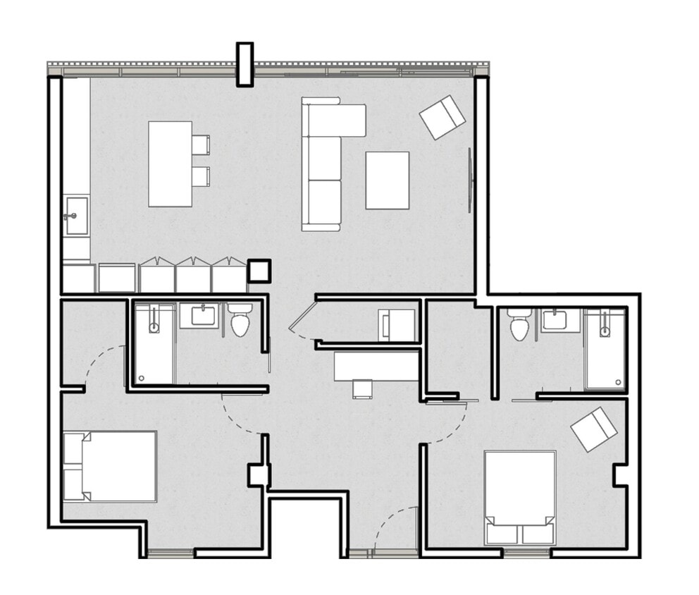 Floor Plan - 2 BR + Den Penthouse Floorplan M