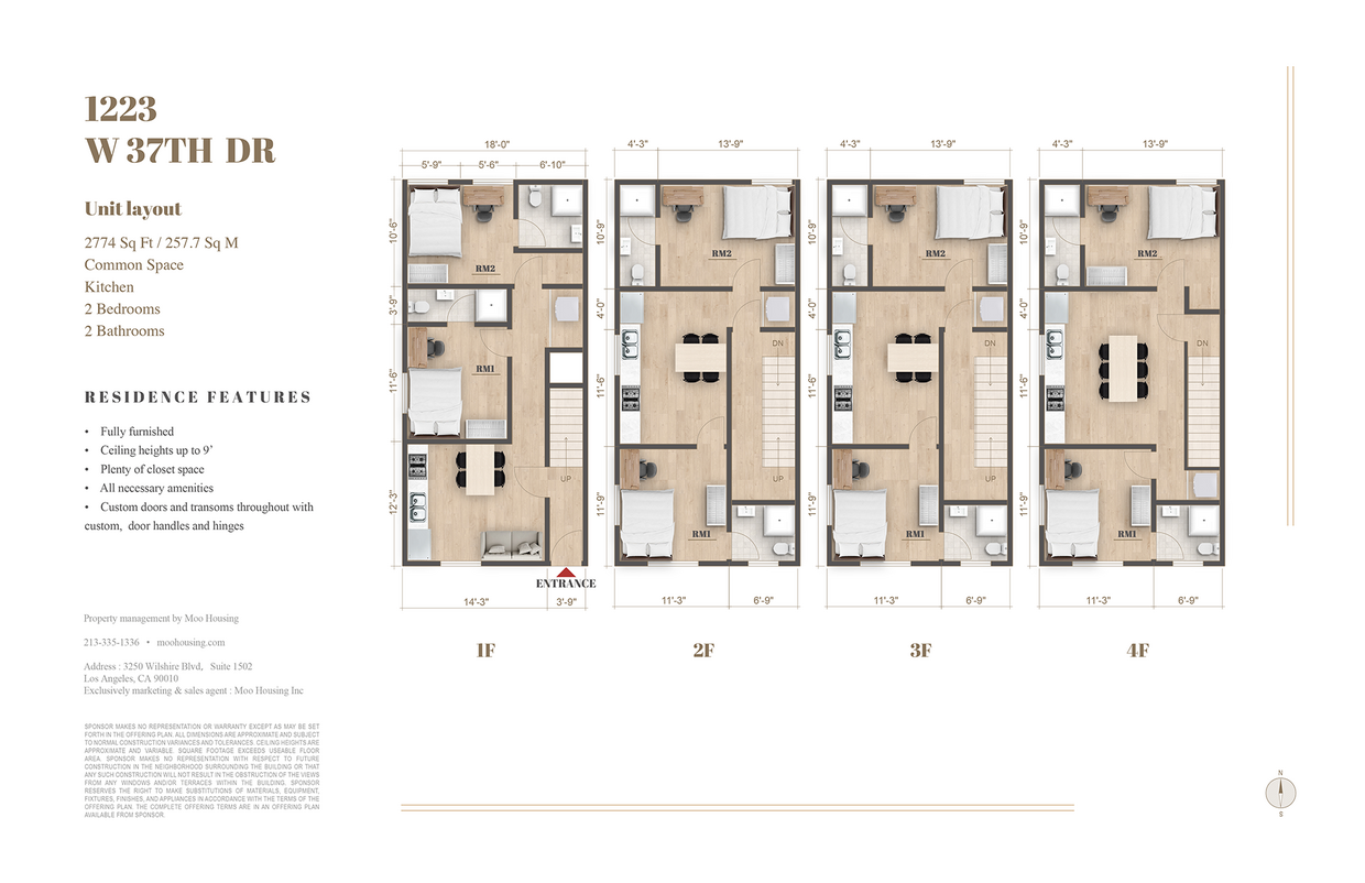 Floor Plan - 1223 W 37th Dr (Whole unit-2B2B)