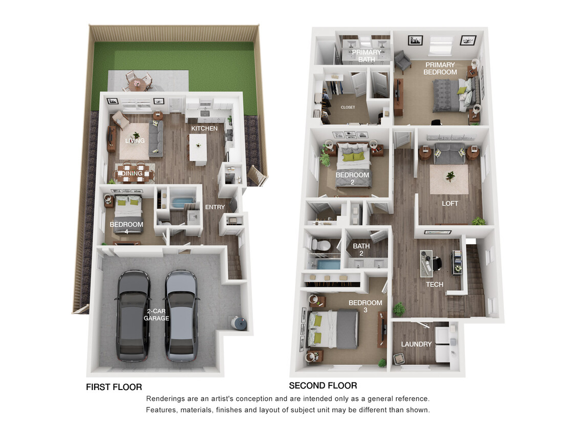 Floor Plan - Plan 4X (w/1st Floor Bedroom & Loft)