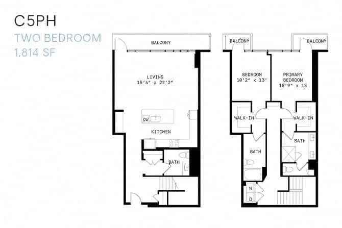 Floor Plan - Two Bedroom Penthouse C5ph
