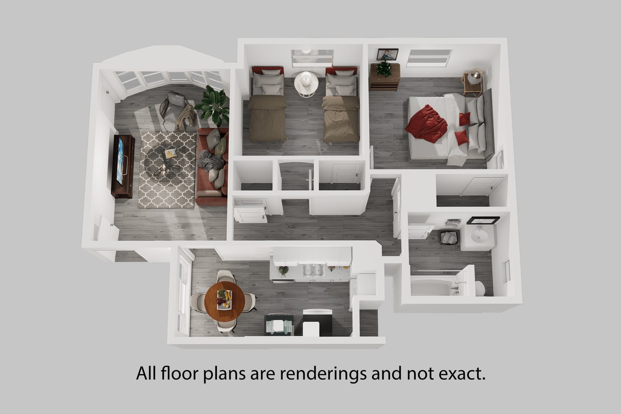 Floor Plan - Two bedroom + One bath