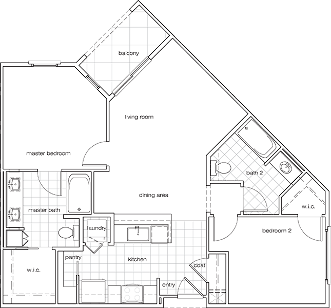 Floor Plan - 2Bedroom2BathroomB
