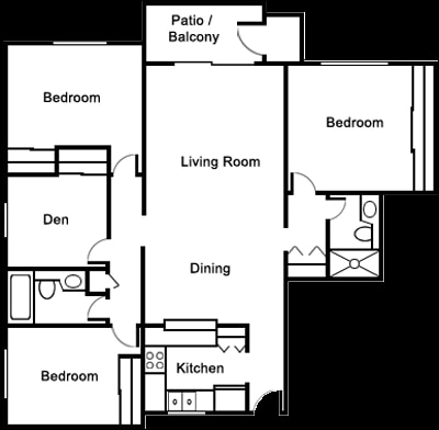 4 Bedroom 2 Bath - Plan F-4 Bedroom 2 Bath