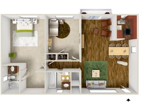 Floor Plan - 2 Bedroom 2 Bath