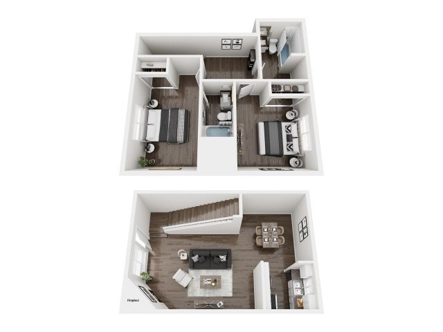 Floor Plan - 2 BD 2 BTH