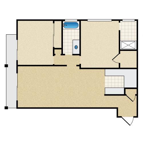 Floor Plan - 2BR 2BA - FLOOR PLAN B - 972 HILGARD