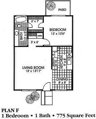 1 bd 1ba 750sf downstairs - R CDV 1FB