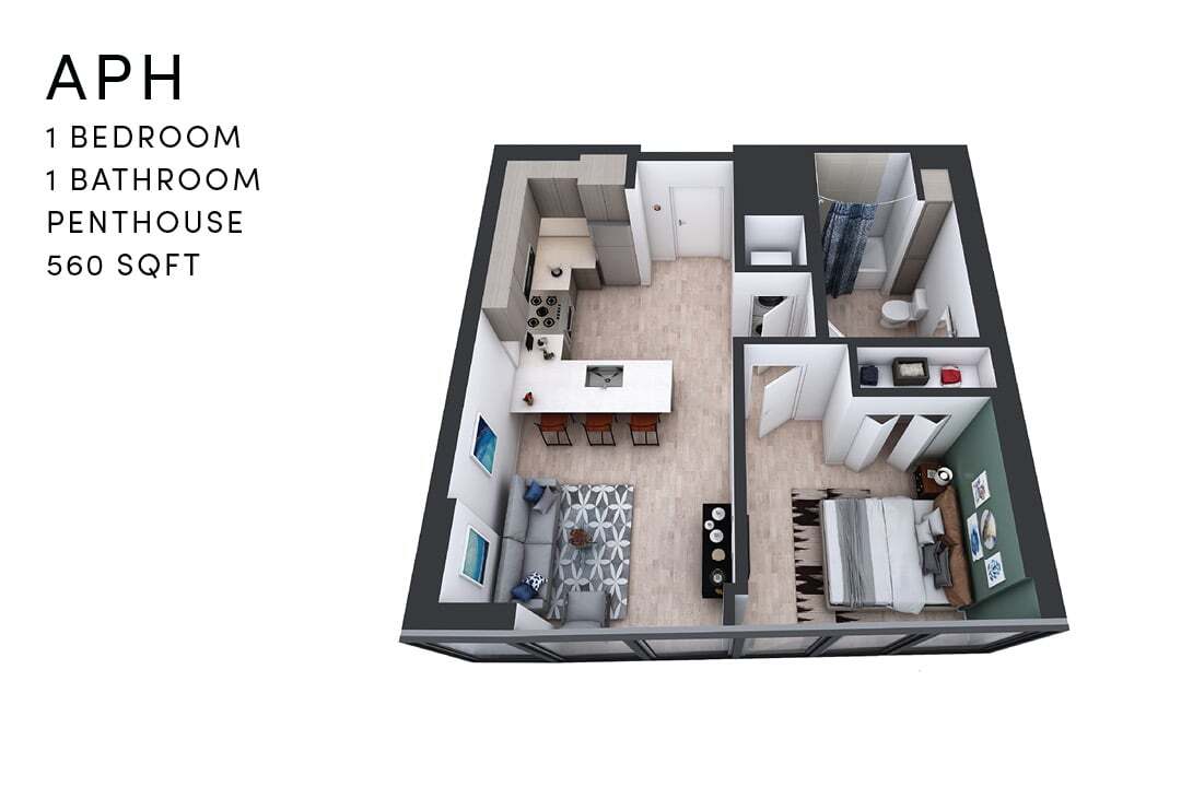 Floor Plan - APH 1 Bedroom