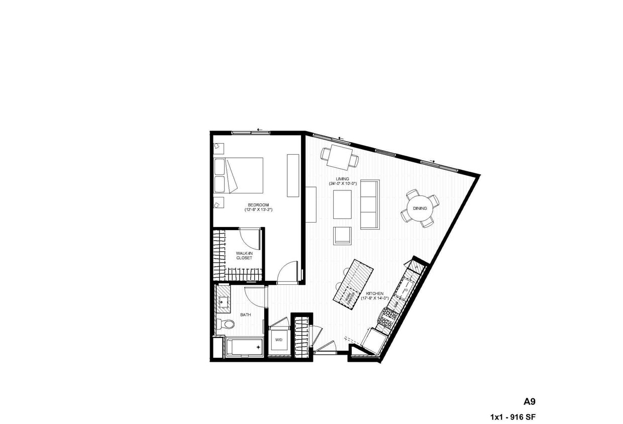 Floor Plan - A9-RW 1x1