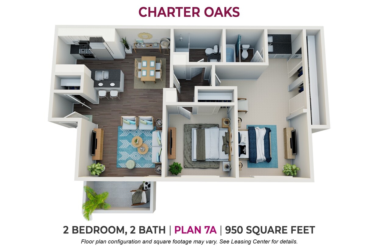 Floor Plan - Two Bedroom Plan 7A