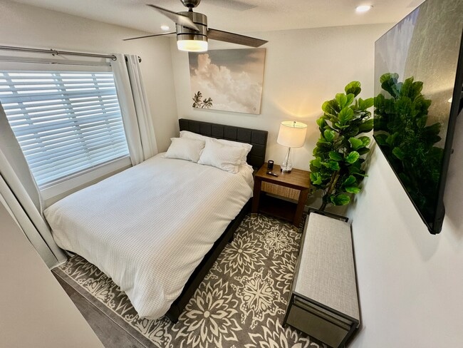 Bedroom with queen mattress. - 3038 E St Apartments Unit E