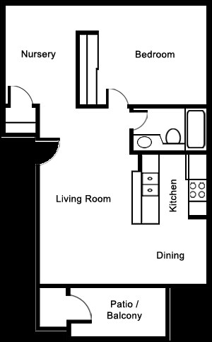 1 Bedroom 1 Bath - Plan A-1 Bedroom 1 Bath